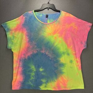 Shein Curve Top Women's 2XL Tie Dye Tee Shirt 60's Hippie